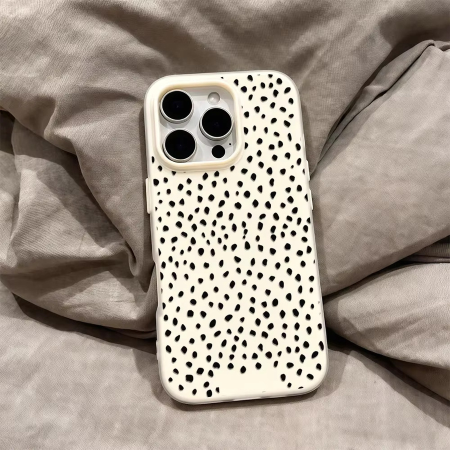 Potdemiel Handyhülle Black Spots on Camel für iPhone 17 16 Pro Max 15 14 13 12 Plus Doppelschichtige Candy Cover in Beige, Schwarz und Grau - Bild 3