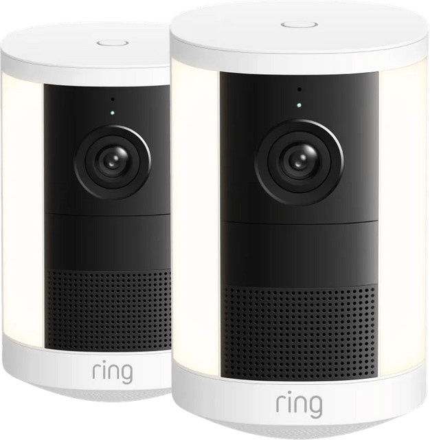 Ring Spotlight Kamera 2. Generation mit Stecker, Weiß, Doppelpack - Bild 1