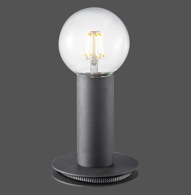 Just Light Tischleuchte Turn me Schwarz aus Stahl mit E27 Fassung, Höhe: 14,1 cm - Bild 1