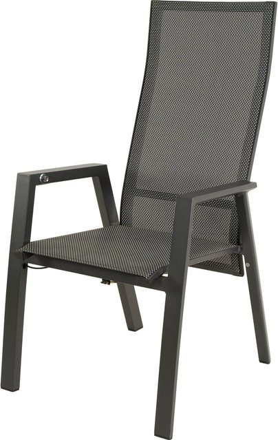Lesli Hochlehner Amir Gartenstuhl aus Aluminium und Textilene in Anthrazit, H x B x T: 112 x 59,5 x 70 cm - Bild 1