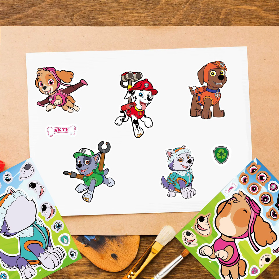 Paw Patrol Gesichter-Puzzle, Cartoon-Aufkleber, 8/16 Blätter - Bild 5