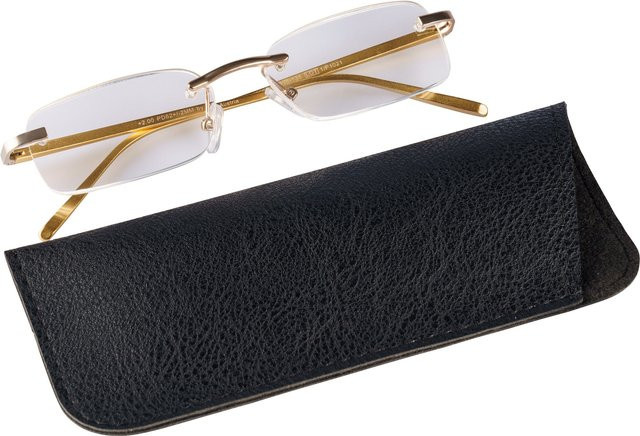 Lesebrille, randlos, rectangular, gold, Metal, Unisex - Bild 1