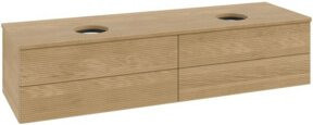V&B Waschtischunterschrank Antao mit Frontstruktur und Beleuchtung in Honey Oak, B/T: 160 x 50 cm - Bild 1