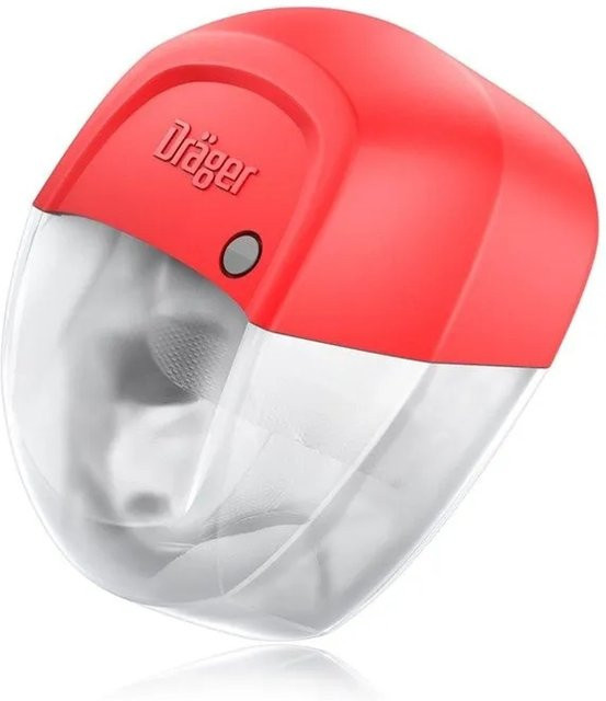 Dräger Fluchtgerät Gasfilter Parat 1260 mit Abek-Filter und Mundstück aus Kunststoff in Transparent-Rot - Bild 1