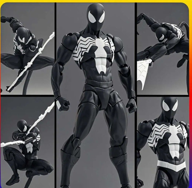 MESS TOYS Marvel The Black Neighbor Symbiotic Spider-Man Black Venom Suit, Actionfigur, 16 cm - Bild 1