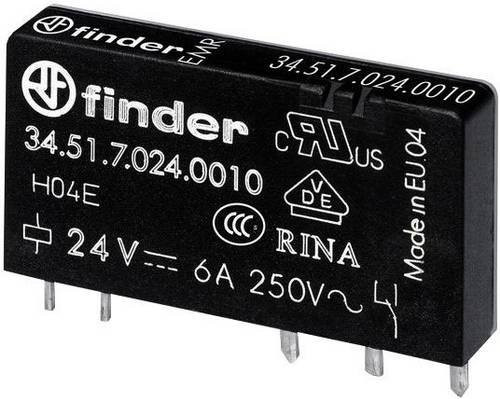 Finder Printrelais 34.51.7.024.4310 Schwarz 24 V/DC 6A 1 Schließer - Bild 1