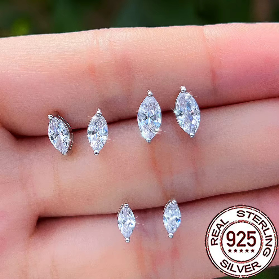CWWZircons Ohrstecker, 925 Silber, Zirkonia, Damen - Bild 3
