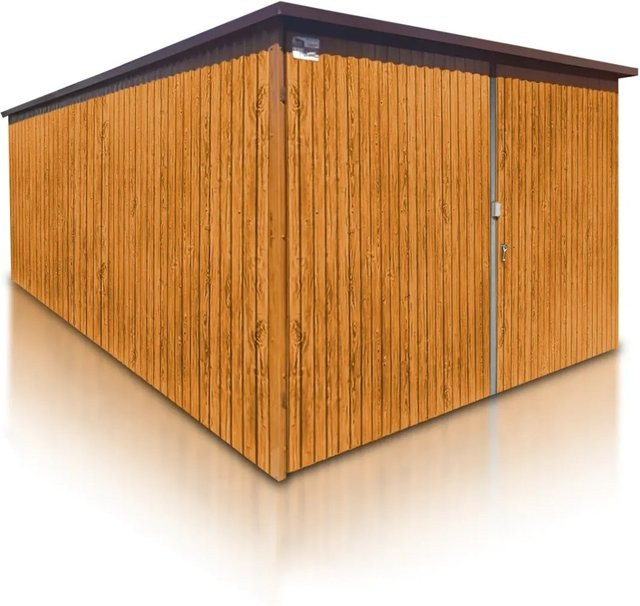 Liderstal Gerätehaus Premium aus Blech in Braun, B/T/H: 500 x 300 x 213 cm - Bild 1