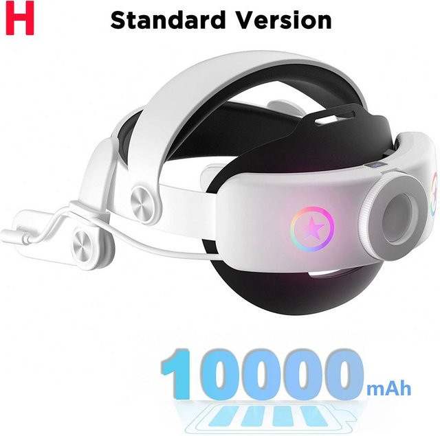 Market-5 Komfort-Kopfband mit 10000mAh Akku und PD18W Ladefunktion für Meta Quest 3 und Meta Quest 3s in Weiß inklusive Tragetasche - Bild 1