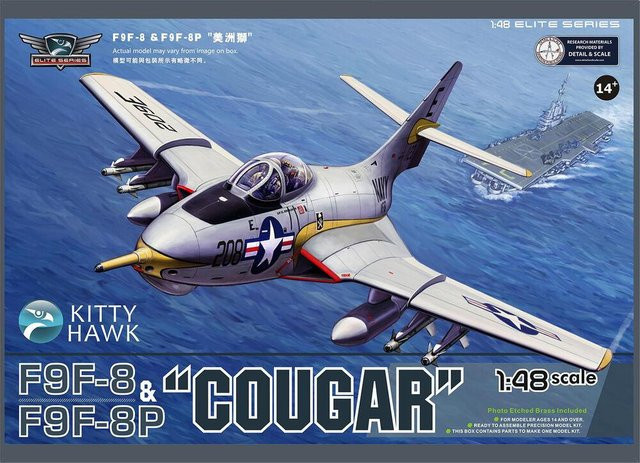 Kitty Hawk F9F-8 / F9F-8P Cougar (2 in 1), Fahrzeuge, 1:48, ab 14 Jahre - Bild 1