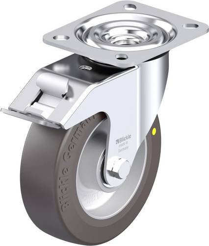 Blickle L-ALST 125K-FI-AS Stahlblech-Lenkrolle in Silber, Rad-Durchmesser: 125 mm, Tragfähigkeit: 250 kg - Bild 1