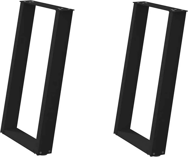 vidaXL Esstischbeine U-Form aus Stahl in Schwarz Matt, 2 Stück, B/T/H: 50 x 50 x 72-73 cm - Bild 1