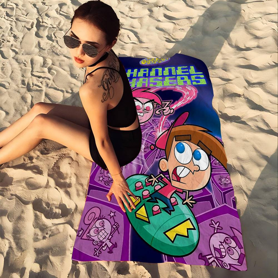 Waschlappen Ka Chen Muda mit Fairly Oddparents Anime Motiv, Multicolor, B: 40 cm, H: 60 cm - Bild 3