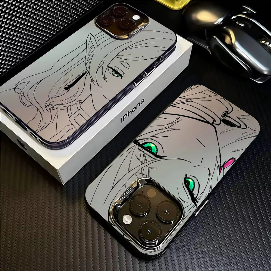 Stoßfeste Handyhülle im Japan Anime Design Frieren für iPhone 11 bis iPhone 16 Pro Max mit matter Oberfläche - Bild 2