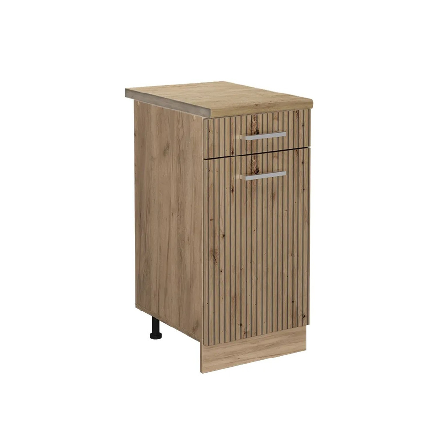 Vicco Küchenunterschrank R-Line Artisan-Eiche in Eiche/Goldkraft, B: 40 cm, H: 81,6 cm, T: 60 cm - Bild 2