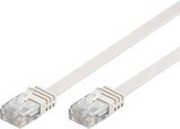 Goobay Patchkabel Cat5e mit RJ-45 Stecker auf RJ-45 Stecker, Weiß/Gold, Länge: 15,0 cm - Bild 1
