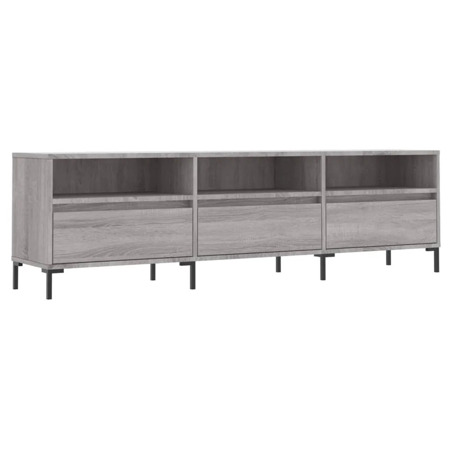 vidaXL TV-Schrank Grau Sonoma aus Holzwerkstoff und Eisen, B/T/H: 150 x 30 x 44,5 cm - Bild 2