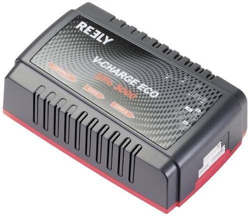 Reely V-CHARGE ECO LiPo 3000 Modellbau-Ladegerät in Schwarz, 230V, 3A - Bild 1