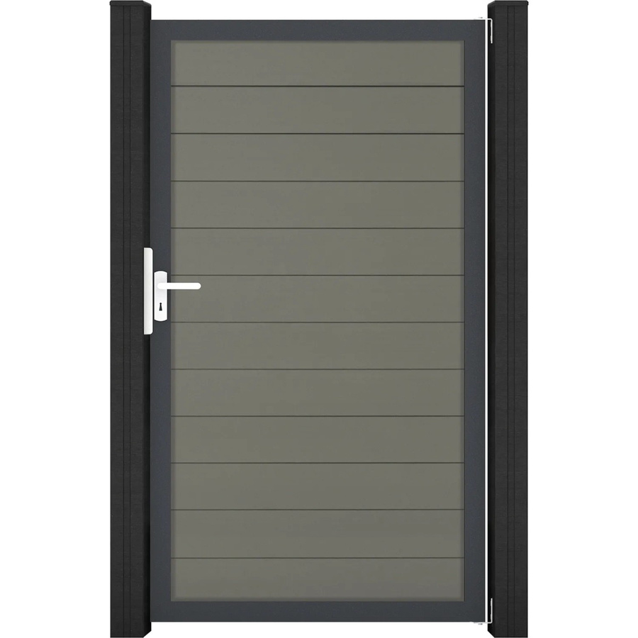 GroJa Solid Steckzauntor Grau Rahmen DB703 B: 100 cm, H: 180 cm - Bild 2