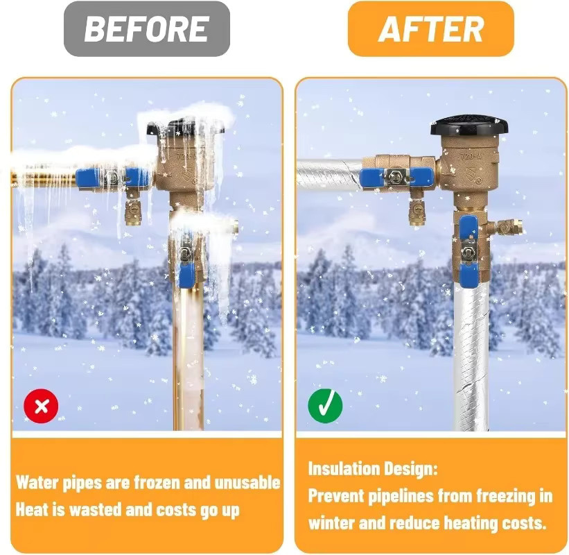 Professionelles HVAC-Rohr-Isolierband Winterschaum mit Aluminiumfolie in Silber, 5/10 mm, wasserdicht und feuerfest für Außenbereiche - Bild 3