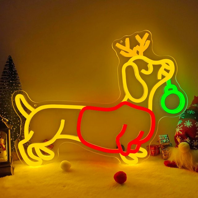 Dimmbares LED-Neonlicht in Form eines Dackels als bunte Wanddekoration für dein Schlafzimmer oder Wohnzimmer - Bild 1