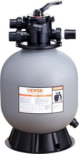 VEVOR Sandfilter für Above-Ground-Pools, 19 Zoll, grauer Sandfiltersystem mit 7-Wege-Multiventil und bis zu 45 GPM Durchflussrate - Bild 1