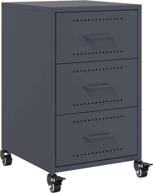 vidaXL Nachttisch aus Stahl in Anthrazit matt, B/T/H: 36 x 39 x 59 cm - Bild 1