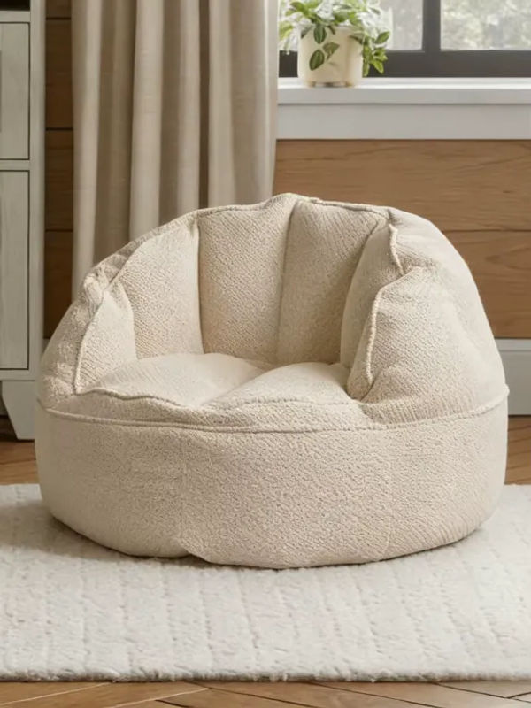 OTAUTAU Sitzsackbezug aus weicher Baumwolle mit Waffelmuster in Beige, Modell SF623 - Bild 7