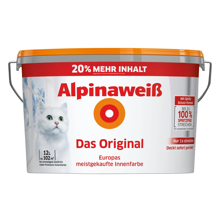 Alpina Wandfarbe Alpinaweiß Matt in Weiß, 12 l - Bild 2