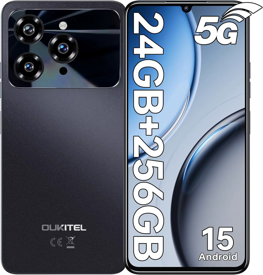 Oukitel C6 Smartphone in Schwarz mit Android 15, 6,8 Zoll Display, 256 GB Speicher und 5150 mAh Akku - Bild 5