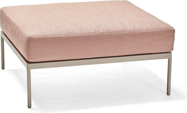 Stern Hocker Coco Lounge aus Aluminium in Greige mit Kissen in Lychee und grauem Bezug - Bild 1