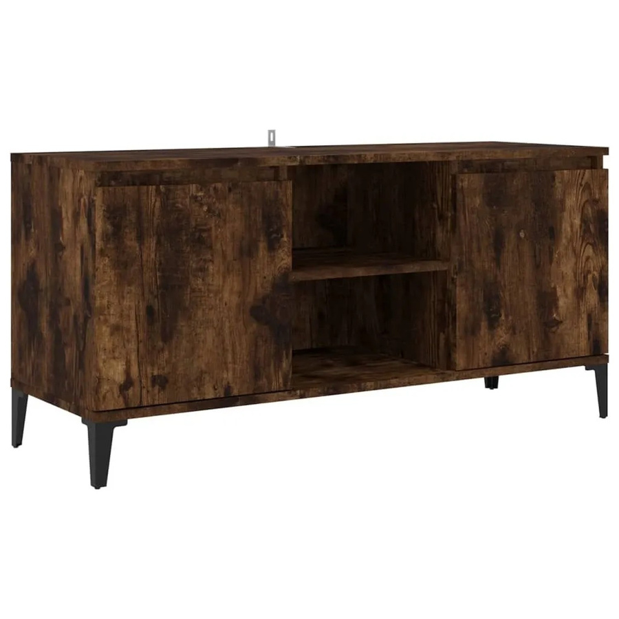 vidaXL TV-Schrank aus Holzwerkstoff und Metall in Räuchereiche, B/T/H: 103,5 x 35 x 50 cm - Bild 2