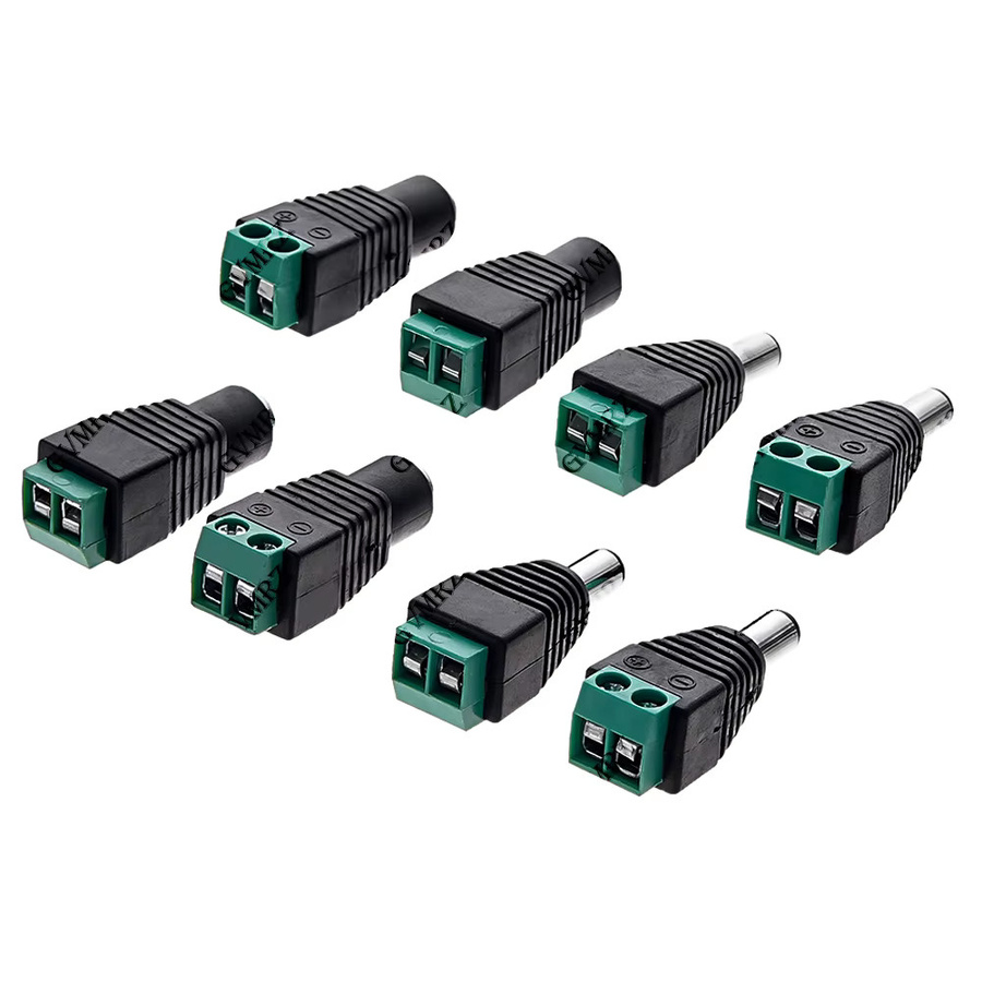 5 Stück DC-Netzstecker Adapter Set in Schwarz für CCTV und LED-Licht, 12 V, 2,1 x 5,5 mm und 5,5 x 2,5 mm - Bild 2