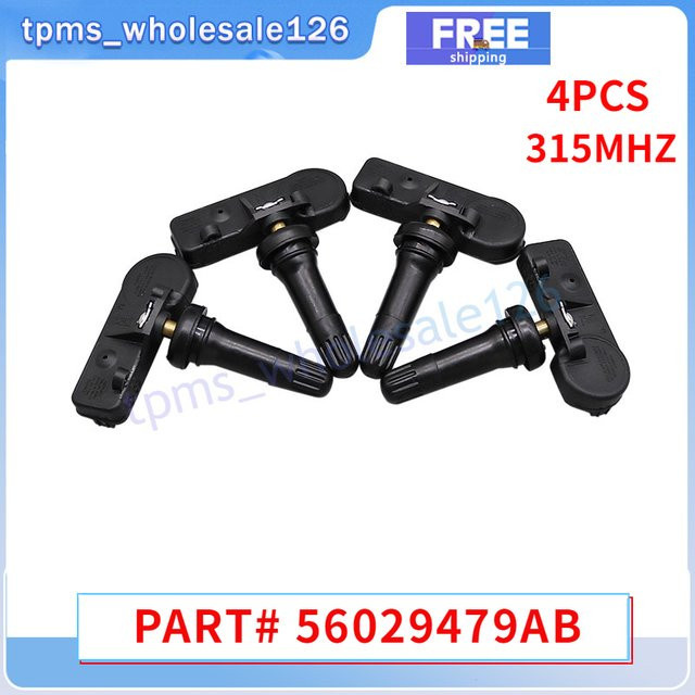 GANGLE TPMS Reifendruckkontrollsensor Set 315MHz in Schwarz für Jeep Liberty Kompass Wrangler Dodge Durango Dakota Chrysler Espe, 4 Stück - Bild 1