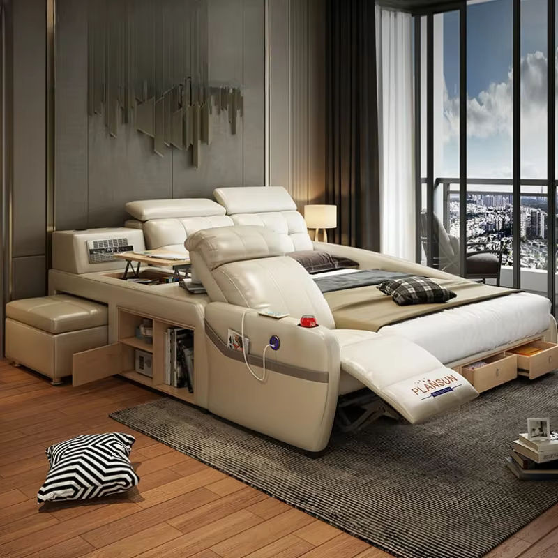 DUTRIEUX Doppelbett im nordischen Design mit gepolstertem Kopfteil, Breite: 150 cm, Tiefe: 200 cm - Bild 3