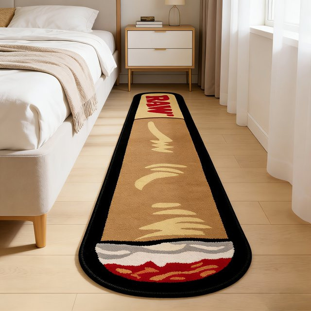VIKAMA Teppich in Zigarettenform, geräuschreduzierend und rutschfest, ideal als Wohnzimmermatte oder Bettvorleger für dein Schlafzimmer - Bild 1