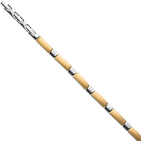 Colfem Armband Edelstahl, goldfarben beschichtet, bicolor, 21 cm, Unisex - Bild 1