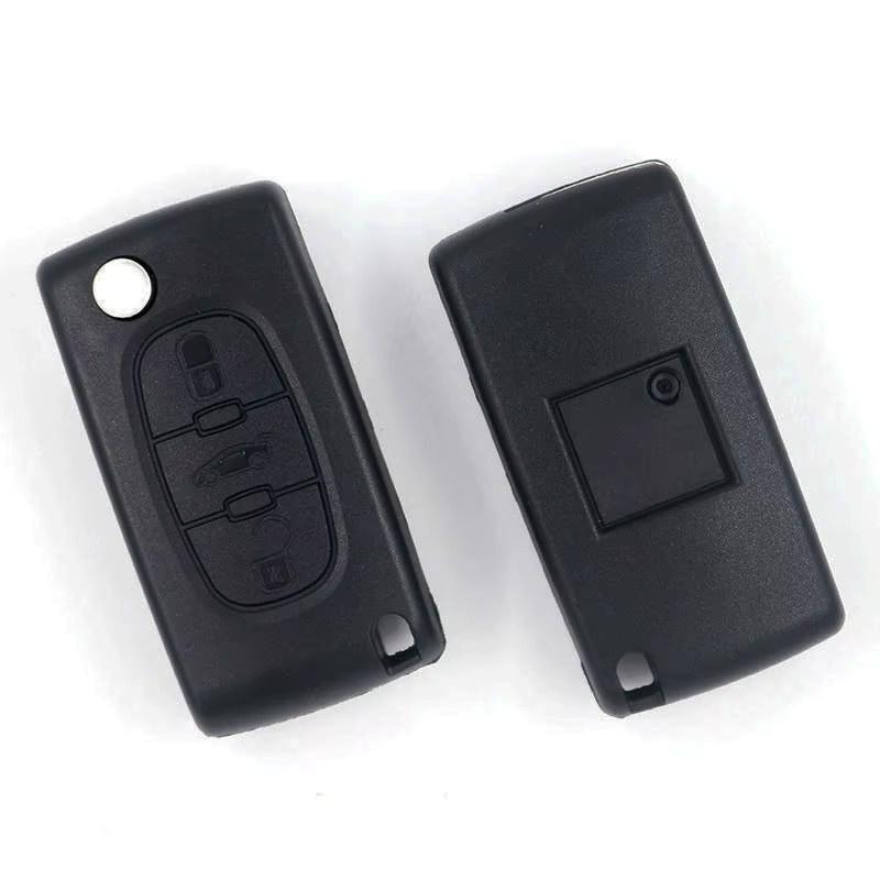 YIQIXIN Auto Schlüssel Shell Fernbedienung Gehäuse für Peugeot und Citroen in Schwarz mit HU83/VA2 Klinge CE0523 CE0536 - Bild 2