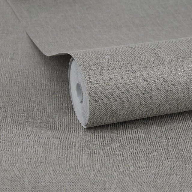 WOW Vliestapete mit Glanzeffekt in Dunkelgrau, Uni-Design, FSC-zertifiziert, Breite: 52 cm, Länge: 10 m - Bild 1