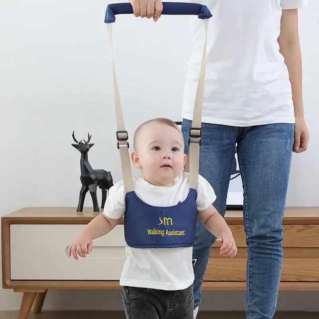 Lernlaufgürtel für Babys als sicheres Gehen-Lern-Harness in Blau - Bild 1