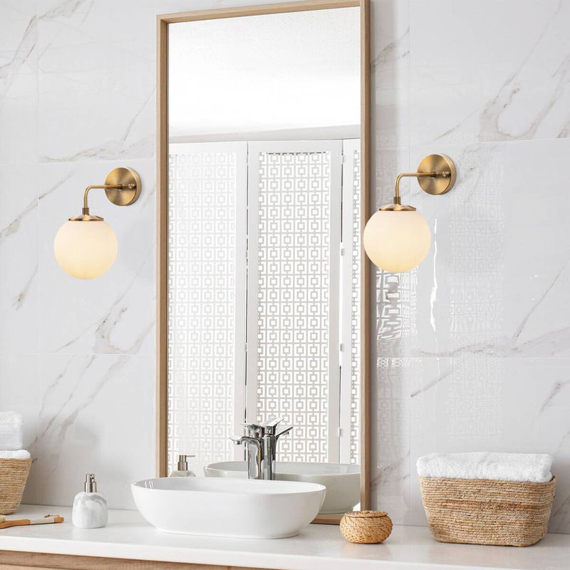 Opviq Wandleuchte Viran in Bronze aus Metall und Glas mit E14 Fassung, B/H/T: 27 x 25 x 27 cm - Bild 4