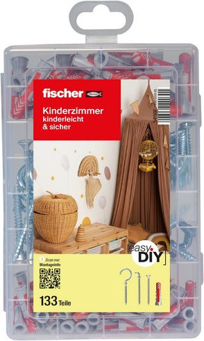 Fischer Sortimentskasten aus Kunststoff mit Dübeln und Schrauben, Grau/Transparent, 10,5 mm - Bild 2