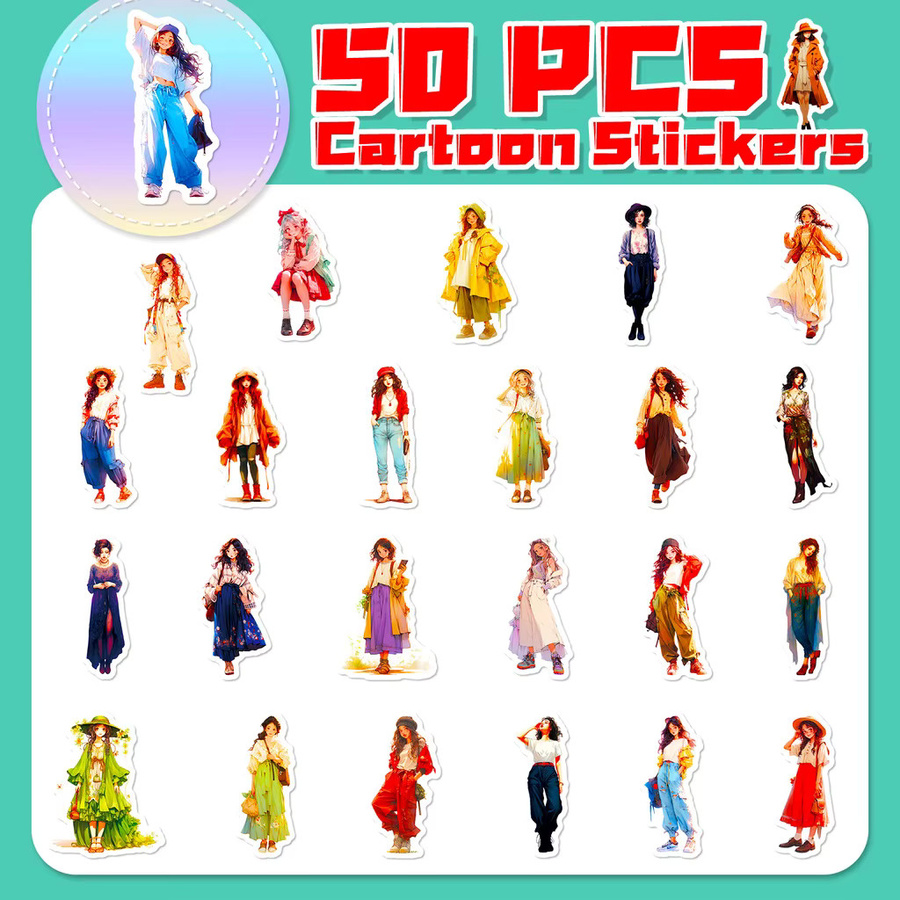 50 Stück Wasserdichte Graffiti Aufkleber für Mädchen in Multicolor von BulingBulingStickers Shop - Bild 4