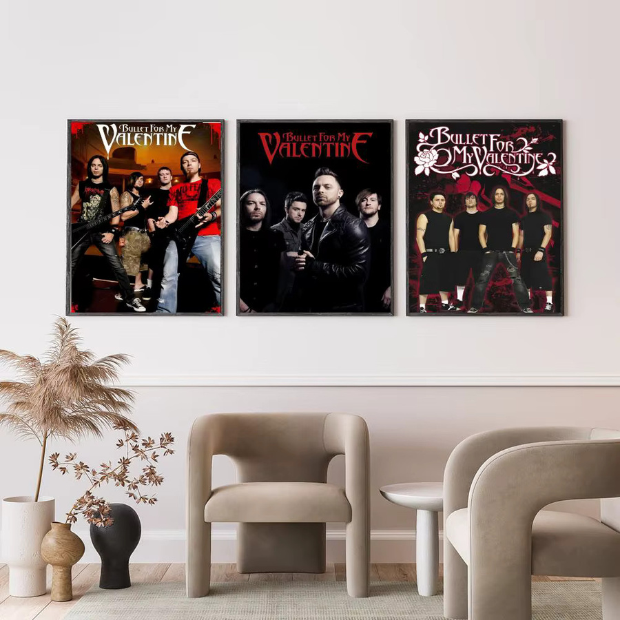 Singer B-Bullet for My Valentine Poster HD Wanddekoration, selbstklebend, multicolor, Rechteckig, B: 20,0 cm, H: 20,0 cm, T: 15,0 cm - Bild 1