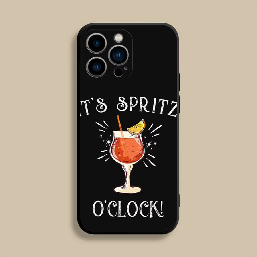 Aperol Funny Spritz Handyhülle für iPhone 17, 16, 15, 14, 13, 12, Pro, Max, Plus, SE, Air, Mini in Schwarz Soft Cover - Bild 2