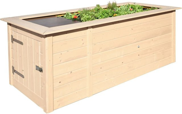 WEKA Hochbeet mit Schrank aus Fichtenholz in Beige, B/H/L: 217,6 x 81 x 205 cm - Bild 1
