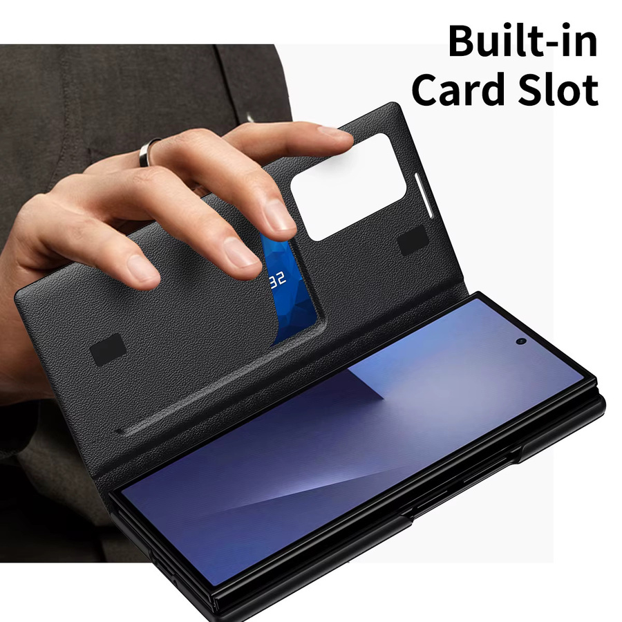PU-Leder Flip-Hülle mit Smart View Fenster für Samsung Galaxy Z Tri-Fold Fold 7 6 5 4 3 Wallet Case in Schwarz oder Rot - Bild 4