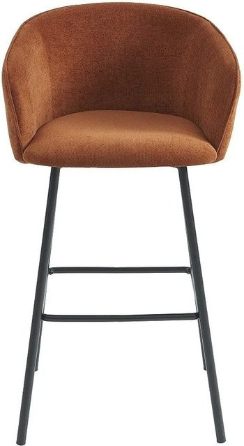 Moderner Barhocker Lazoni in Terracotta mit Stoff und Metall, Höhe: 101 cm, Breite: 54 cm, Tiefe: 52 cm - Bild 1