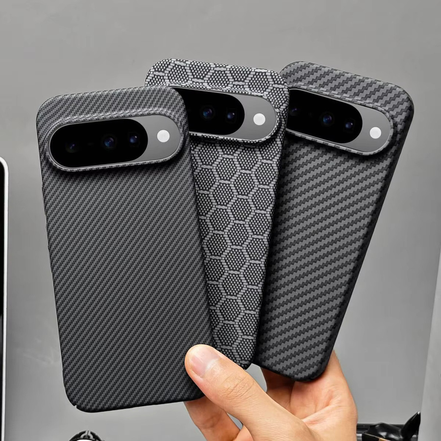 Stoßfeste Google Pixel 11 und Pixel 10 Pro XL Schutzhülle mit magnetischer Kevlar-Kohlefaser-Struktur in Schwarz - Bild 4
