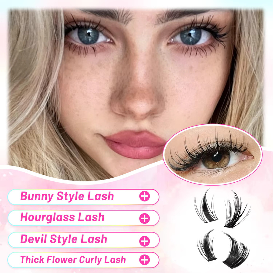 EIMNY Manga Lash Clusters Kit, M1730 mit Tool, Unisex, natürlich - Bild 3